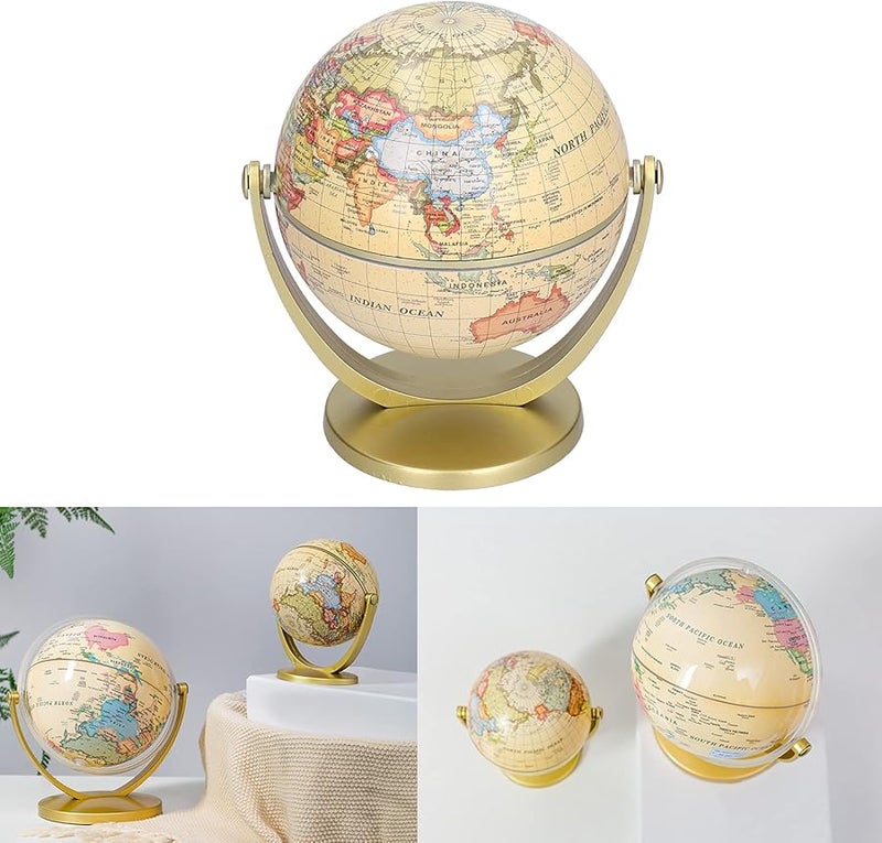 Rotating World Globe Map Desktop Ornament English Edition Geography Teaching Tool - Image 5